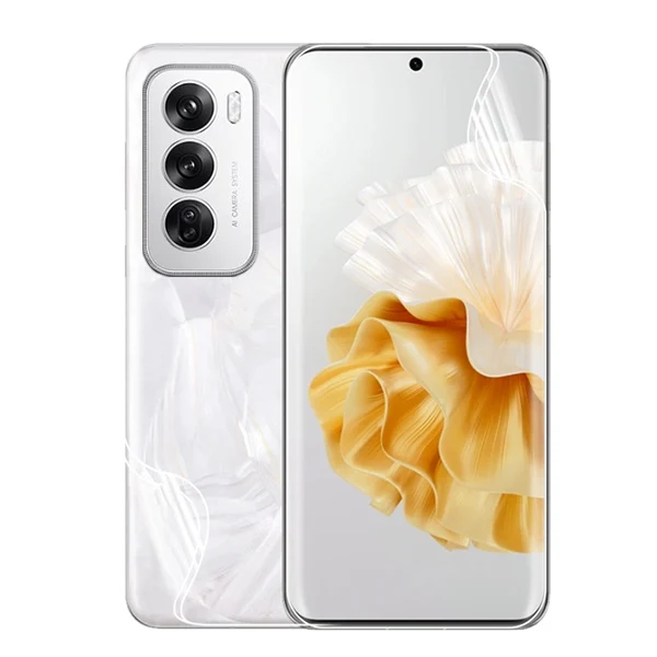 Kit Película Hydrogel Full Cover Frente e Verso para Oppo Reno12 Pro - Transparente
