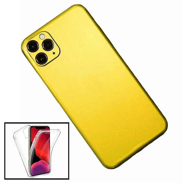 Kit Película Traseira Full-Edged SurfaceStickers + Capa 3x1 360° Impact Protection para iPhone 8 - Ouro