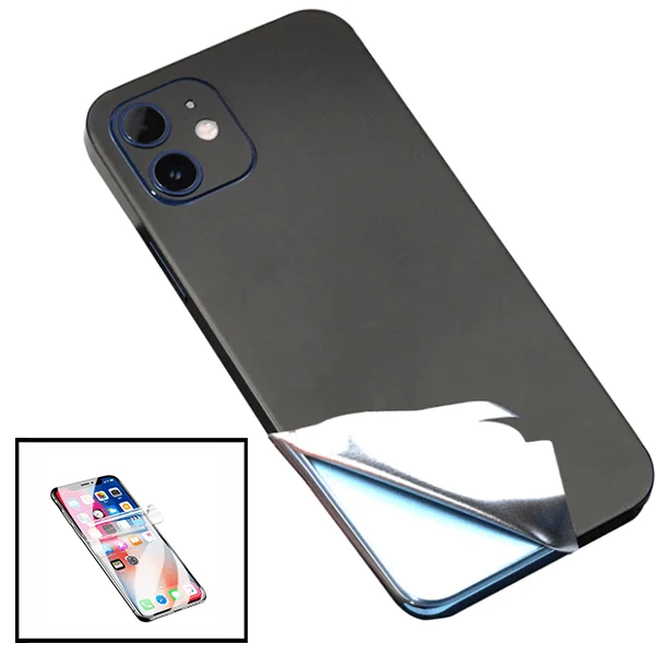 Kit Película Traseira Full-Edged SurfaceStickers + Película Hydrogel Full Cover Frente para Apple iPhone X / XS - Preto