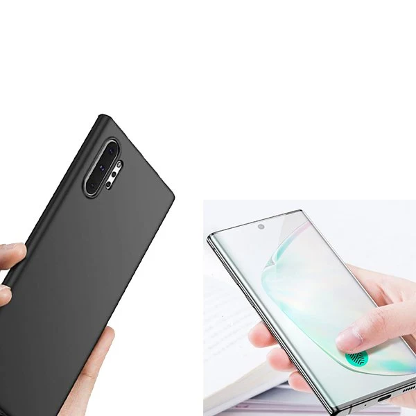 Kit Película de Vidro Temperado Curved + Capa SlimShield para Samsung Galaxy Note 10+ Plus 5G - Preto