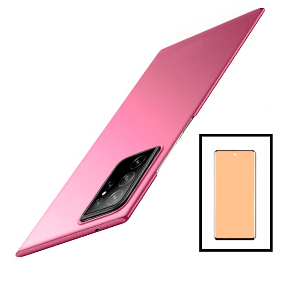 Kit Película de Vidro Temperado Curved + Capa SlimShield para Samsung Galaxy S22 Ultra 5G - Rosa