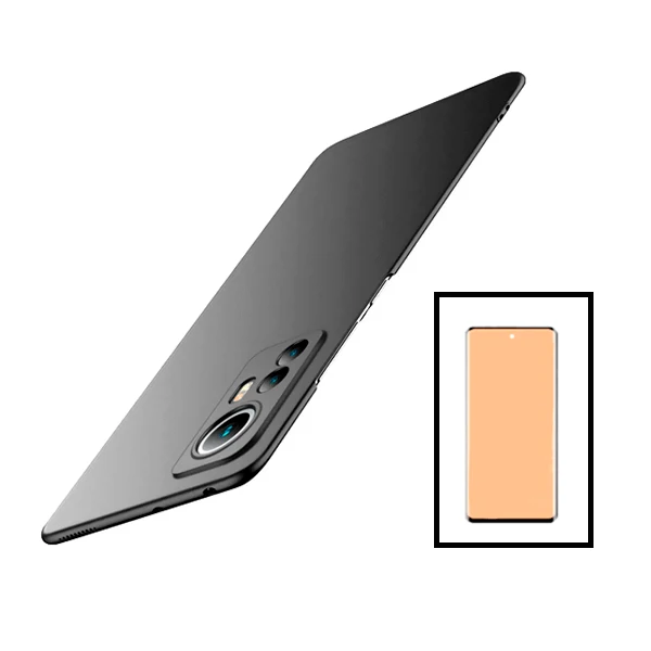 Kit Película de Vidro Temperado Curved + Capa SlimShield para Xiaomi 12 Pro - Preto