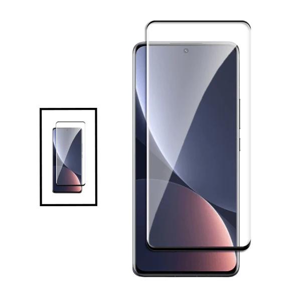 Kit 2 Película de Vidro Temperado Curved para Xiaomi 12S - Transparente/Preto