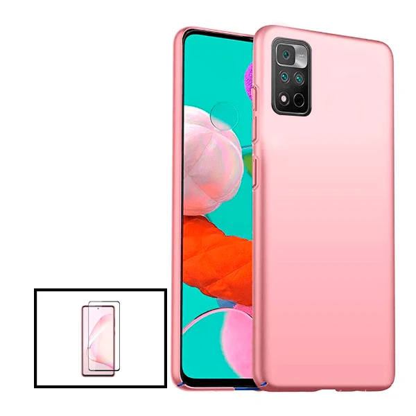 Kit Película de Vidro Temperado 5D Full Cover + Capa SlimShield para Xiaomi Poco X4 NFC - Rosa