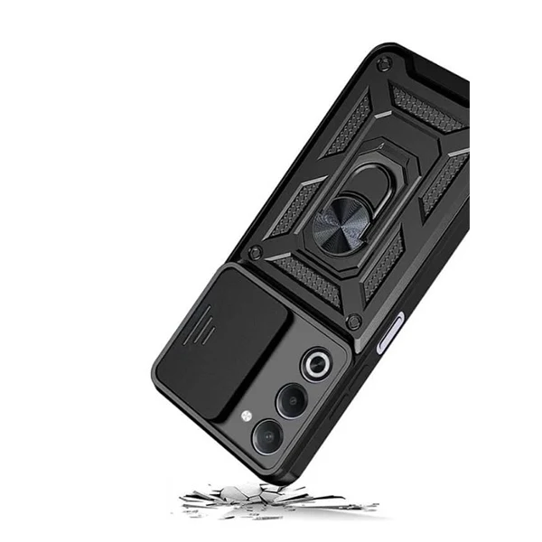 Kit Suporte L + Capa Magnetic Slide Window PHONECARE Para Oppo A5 4G - Preto