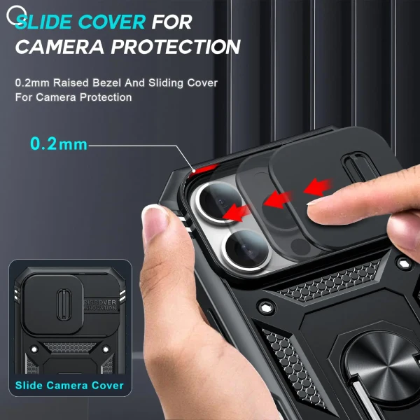 Kit Suporte Magnético + Capa Magnetic Slide Window PHONECARE Para Apple iPhone 17 Pro Max - Preto