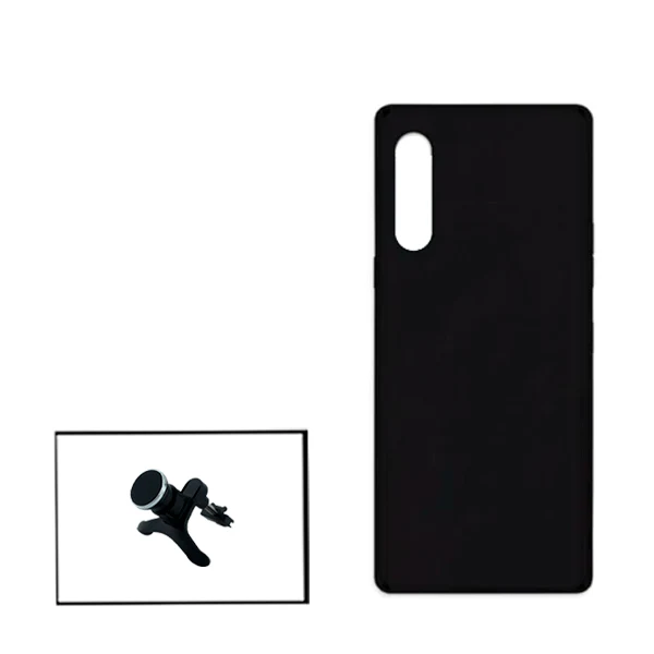 Kit Suporte Magnético Reforçado de Carro + Capa Silicone Líquido para LG Velvet 5G UW