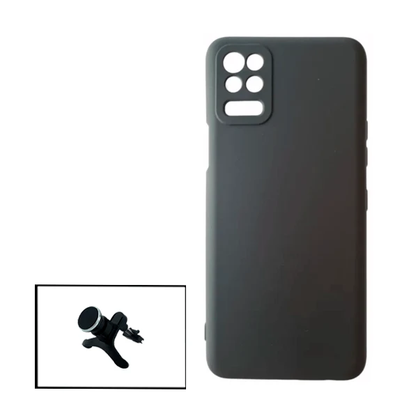 Kit Suporte Magnético Reforçado de Carro + Capa Silicone Líquido para LG Q52