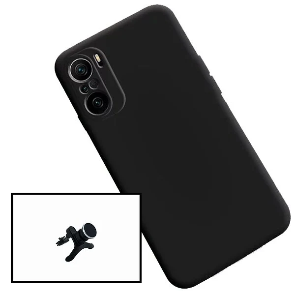 Kit Suporte Magnético Reforçado de Carro + Capa Silicone Líquido para Xiaomi Redmi Note 10S