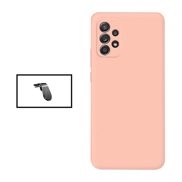 Kit Suporte Magnético L Safe Driving Carro + Capa Silicone Líquido para Samsung Galaxy A53 5G - Rosa