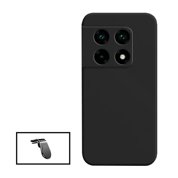 Kit Suporte Magnético L Safe Driving Carro + Capa Silicone Líquido para OnePlus 10 Pro - Preto