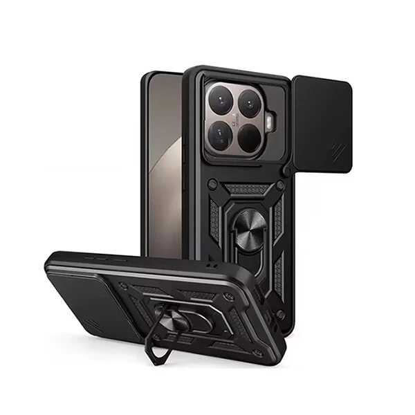 Kit Vidro + Capa Magnetic Slide Window + Suporte L PHONECARE Para Xiaomi 15T Pro 5G - Preto