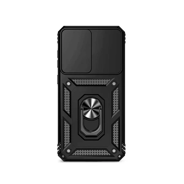 Kit Vidro Clearglass + Capa Magnetic Slide Window + Suporte L PHONECARE Para Samsung Galaxy A17 5G - Preto