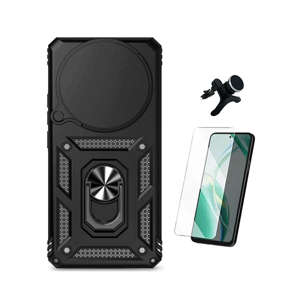 Kit Vidro Clearglass + Capa Magnetic Slide Window + Suporte Magnético Reforçado PHONECARE Para Xiaomi Redmi Note 15 5G - P...