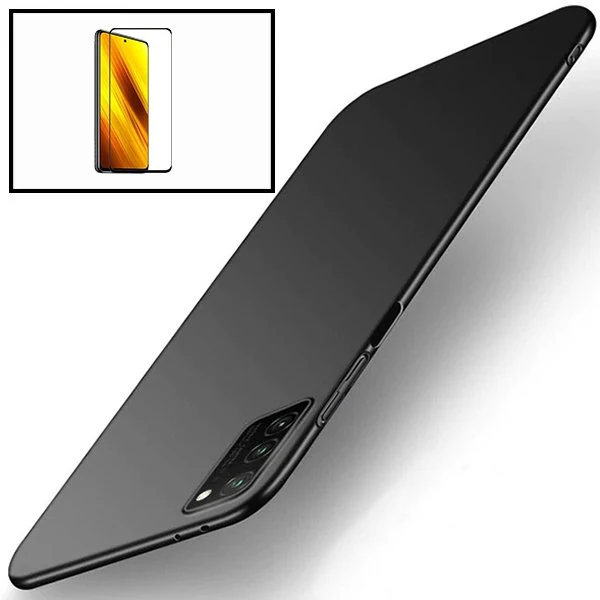 Kit Vidro Premium Full Cover + Capa SlimShield para Samsung Galaxy M31s - Preto
