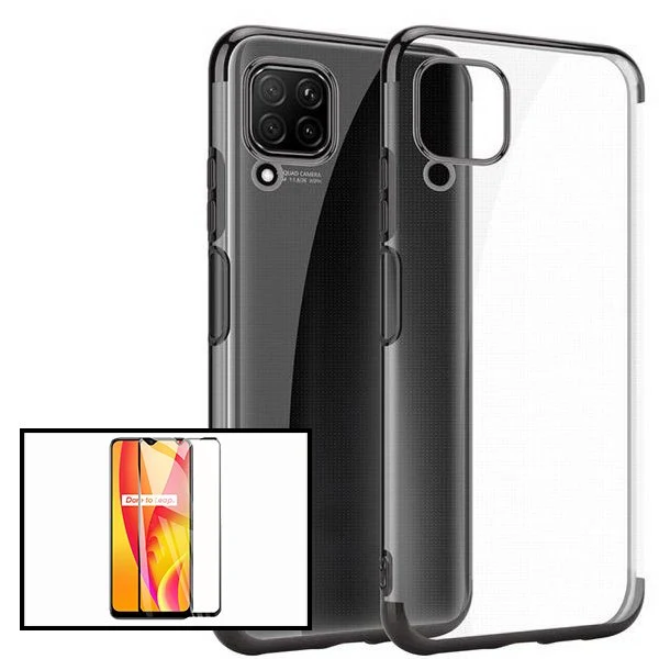 Kit Vidro Premium Full Cover + Capa SlimArmor para Samsung Galaxy A12 - Preto