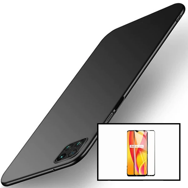 Kit Vidro Premium Full Cover + Capa SlimShield para Oppo A73 - Preto