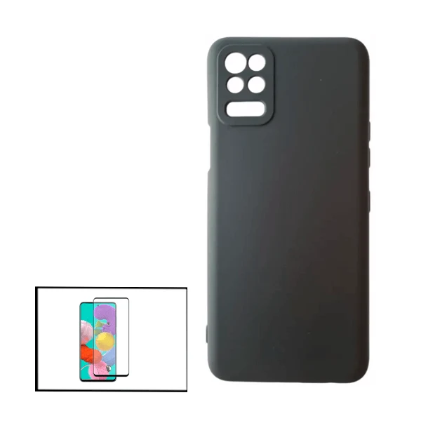 Kit Vidro Premium Full Cover + Capa Silicone Líquido para LG K52