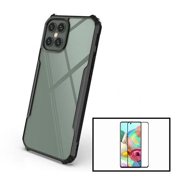 Kit Vidro Premium Full Cover + Capa Invisible Bumper + Suporte Magnético de Carro para Samsung Galaxy A51