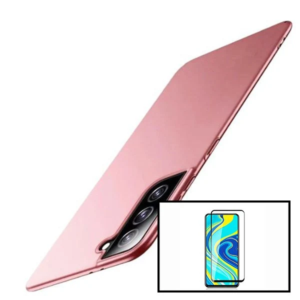 Kit Vidro Premium Full Cover + Capa SlimShield para Samsung Galaxy S21 5G - Rosa