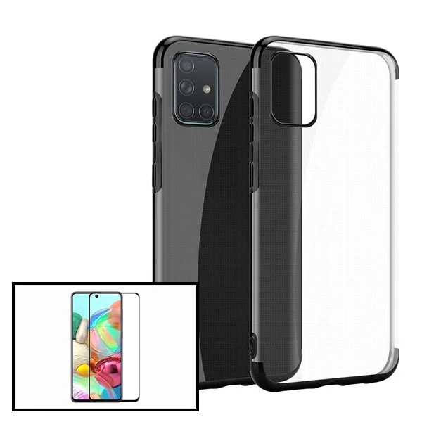 Kit Vidro Premium Full Cover + Capa SlimArmor para Samsung Galaxy A71 5G UW - Preto