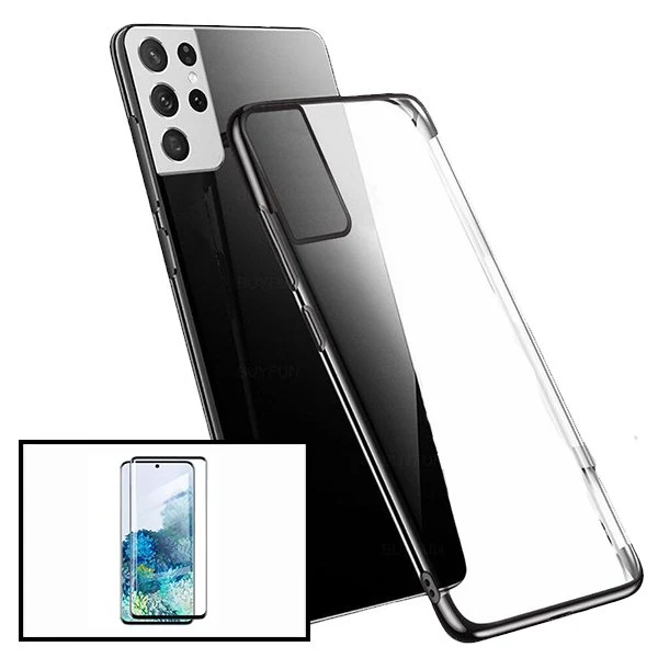 Kit Vidro Premium Full Cover + Capa SlimArmor para Samsung Galaxy S21 Ultra 5G - Preto