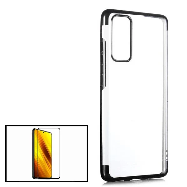 Kit Vidro Premium Full Cover + Capa SlimArmor para Xiaomi Poco M3 - Preto