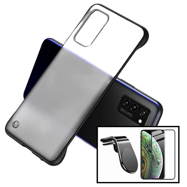 Kit Vidro Premium Full Cover + Capa Invisible Bumper + Suporte Magnético L Safe Driving Carro para Xiaomi Redmi Note 8 2021