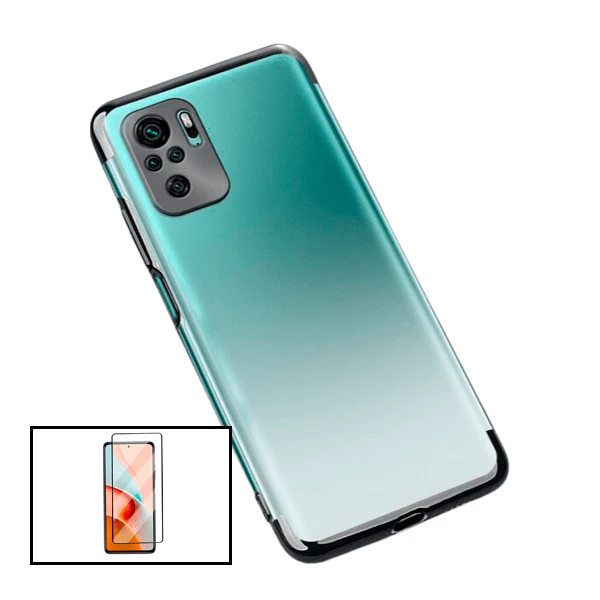Kit Vidro Premium Full Cover + Capa SlimArmor para Xiaomi Redmi Note 10 - Preto