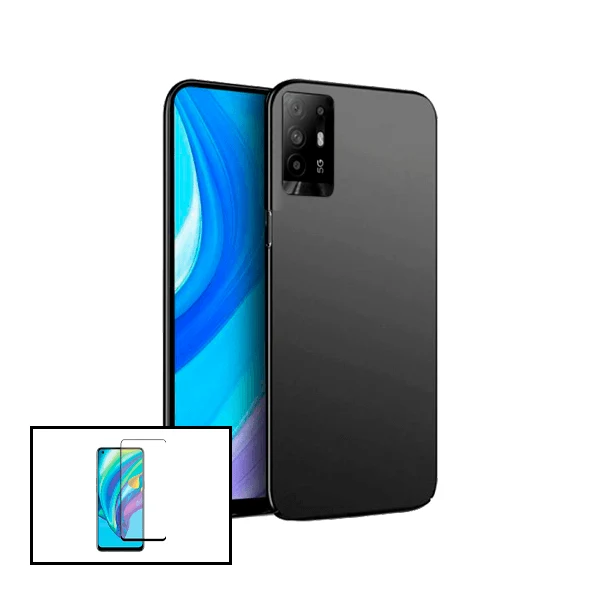 Kit Vidro Premium Full Cover + Capa SlimShield para Oppo Reno5 Z - Preto