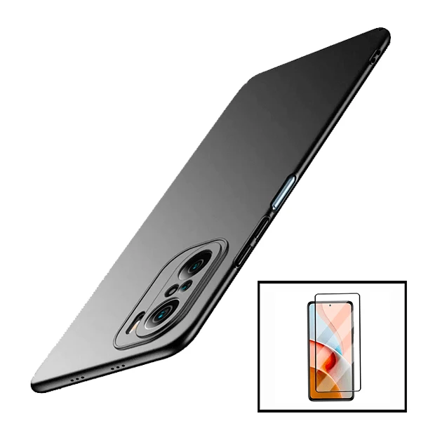 Kit Vidro Premium Full Cover + Capa SlimShield para Xiaomi Redmi Note 10 Pro - Preto