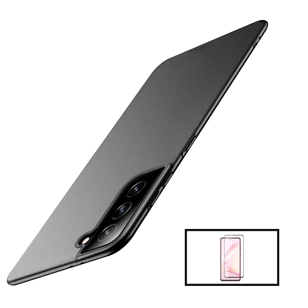 Kit Vidro Premium Full Cover + Capa SlimShield para Samsung Galaxy S22+ Plus 5G - Preto
