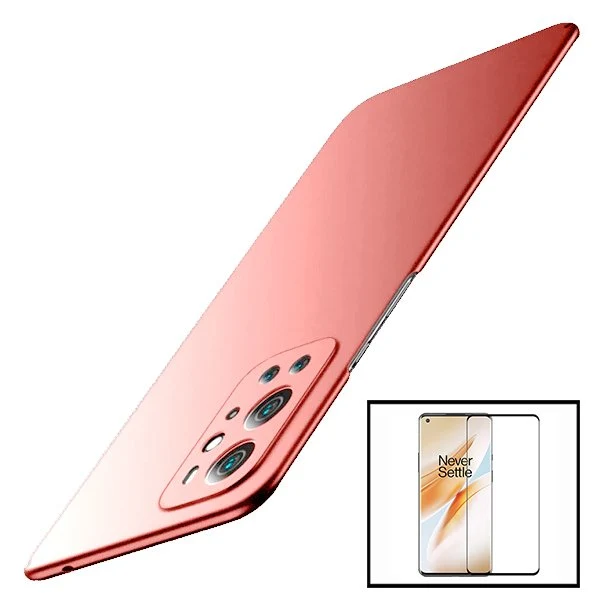 Kit Vidro Premium Full Cover + Capa SlimShield para OnePlus 9 Pro - Rosa