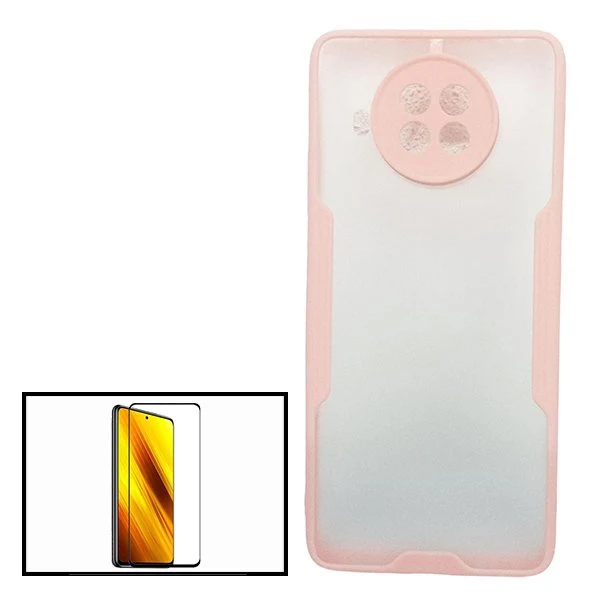 Kit Vidro Premium Full Cover + Capa Invisible Bumper para Xiaomi Mi 10i