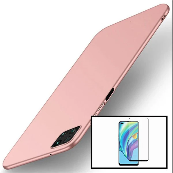 Kit Vidro Premium Full Cover + Capa SlimShield para Oppo A72 5G - Rosa