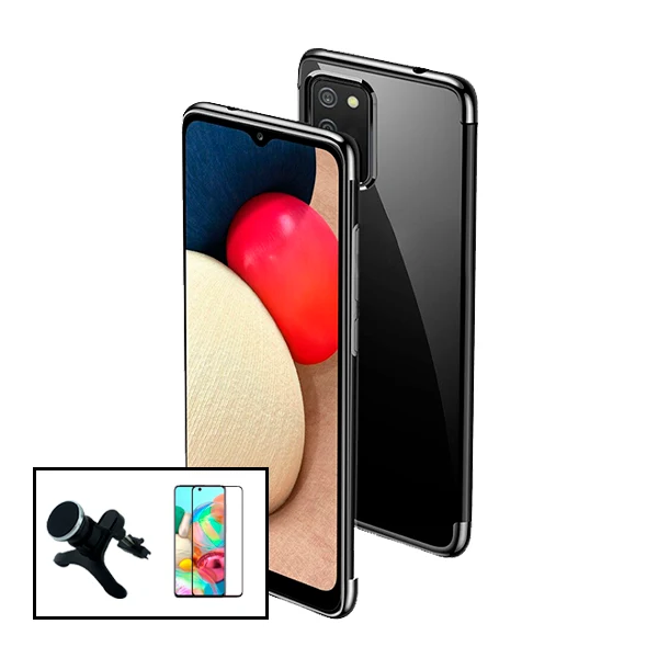Kit Vidro Premium Full Cover + Capa SlimArmor + Suporte Magnético de Carro Reforçado para Samsung Galaxy A72 5G - Preto
