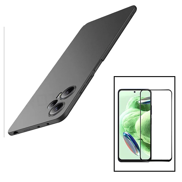 Kit Vidro Premium Full Cover + Capa SlimShield para Xiaomi Poco F4 - Preto