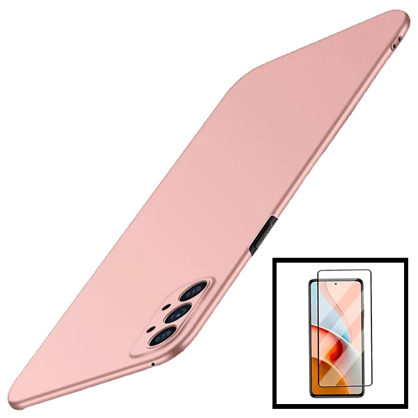 Kit Vidro Premium Full Cover + Capa SlimShield para Samsung Galaxy A52s 5G - Rosa