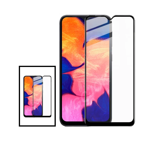 Kit 2 Vidro Premium Full Cover para Realme Narzo 50i - Transparente/Preto