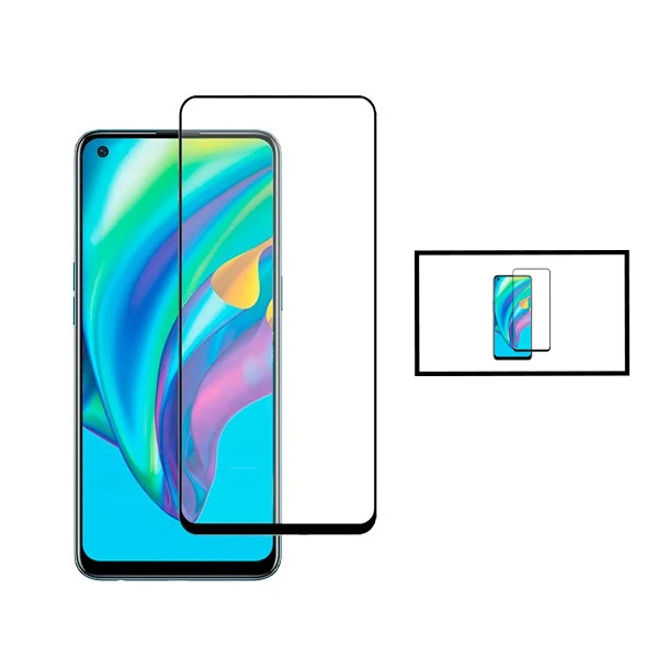 Kit 2 Vidro Premium Full Cover para Oppo Reno7 Lite - Transparente/Preto