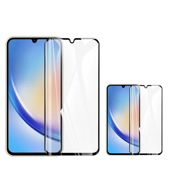 Kit 2 Vidros Temperados Premium Full Cover para Samsung Galaxy A06 - Transparente/Preto