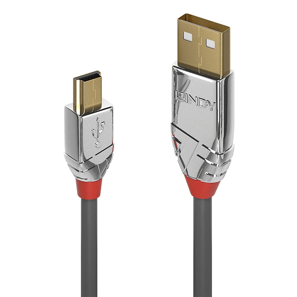 Lindy 36634 cabo USB 5 m USB 2.0 USB Mini-USB B Cinzento