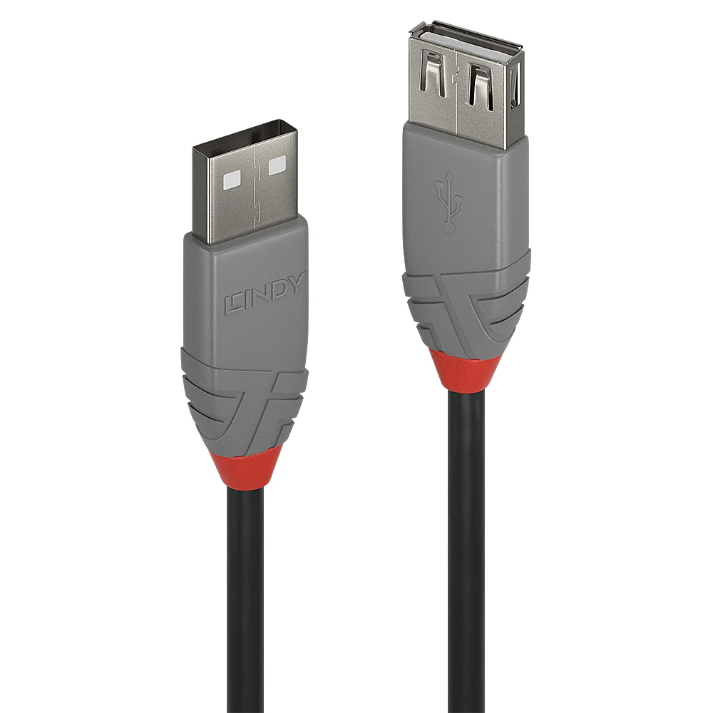Lindy 36702 cabo USB 1 m USB 2.0 USB Preto, Cinzento