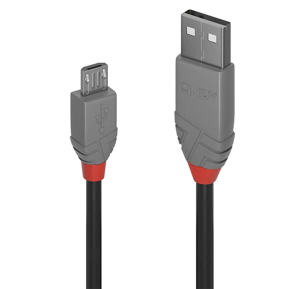 Lindy 36735 cabo USB 5 m USB 2.0 USB Micro-USB B Preto, Cinzent