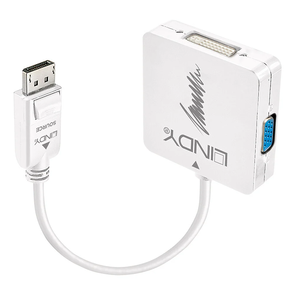 Lindy 41028 adaptador de cabo de vídeo DisplayPort DVI-D + VGA (D