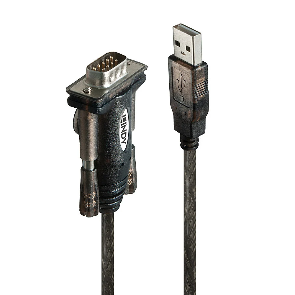 Lindy 42855 cabo de série Cinzento, Transparente 1,5 m USB Type-