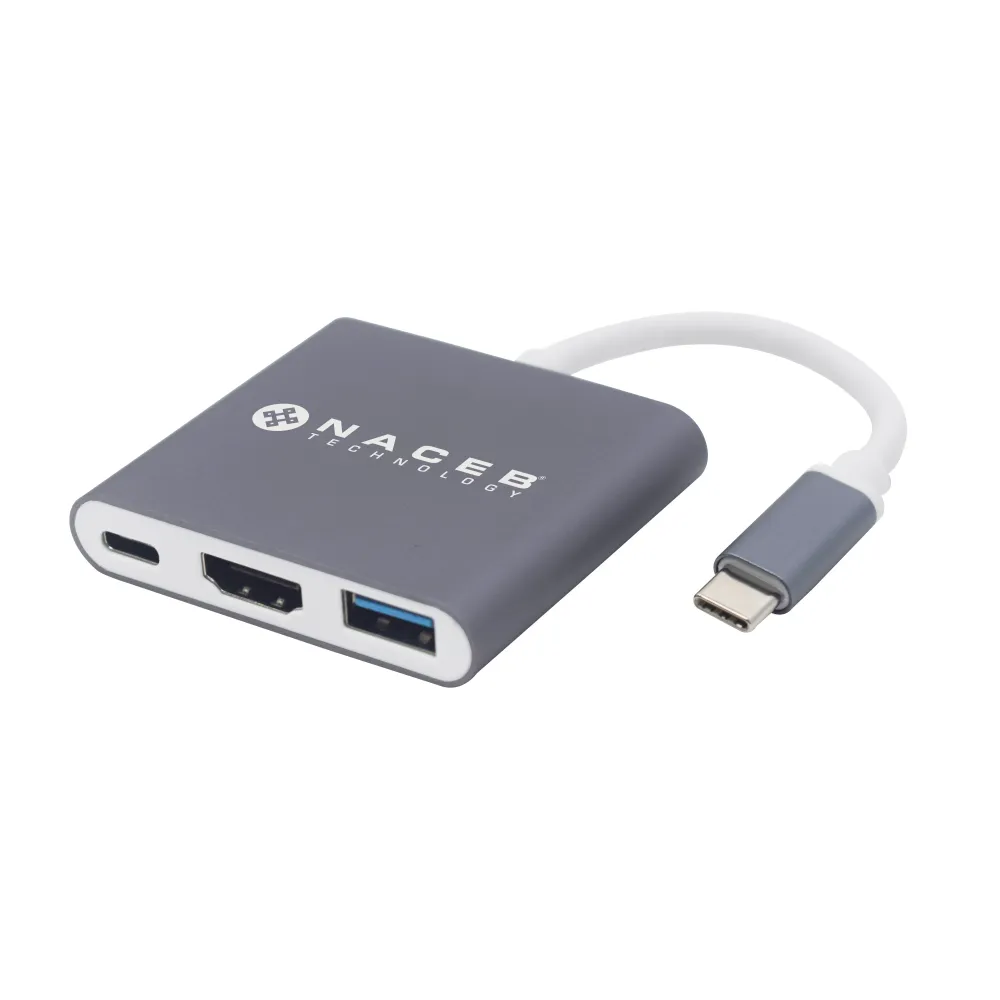 Adaptador Tipo C HDMI + USB 3.0 + PD Naceb Technology NA-0111