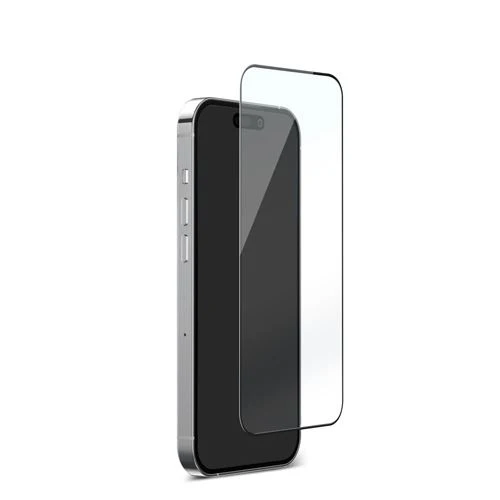Película Ecrã Vidro Temperado Flexível Puro Nano Glass D3O® para iPhone 15 Plus - Moldura Preta