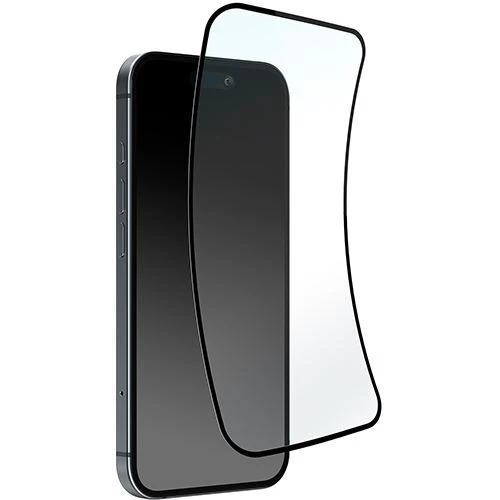 Película Ecrã Vidro Temperado Flexível Puro Nano Glass D3O® para iPhone 16 Plus - Moldura Preta