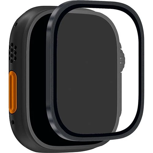 Película Ecrã Vidro Temperado Puro para Apple Watch Ultra / Ultra 2 / Ultra 3 - 49mm - Moldura Preta